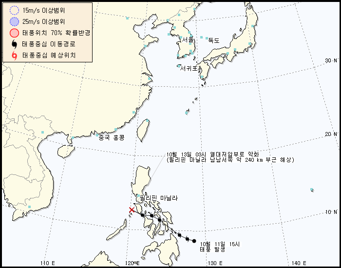 태풍정보 발생 경로